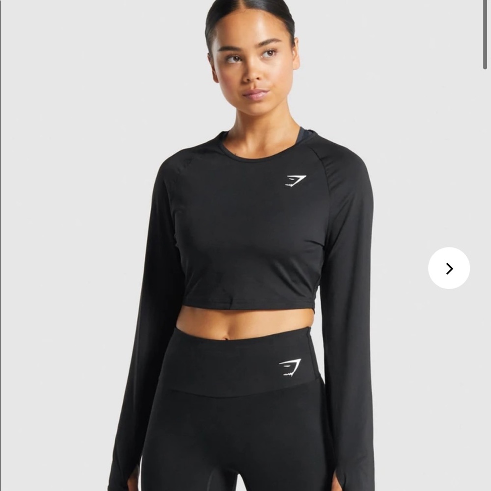 Gymshark training Long sleeve crop top black
